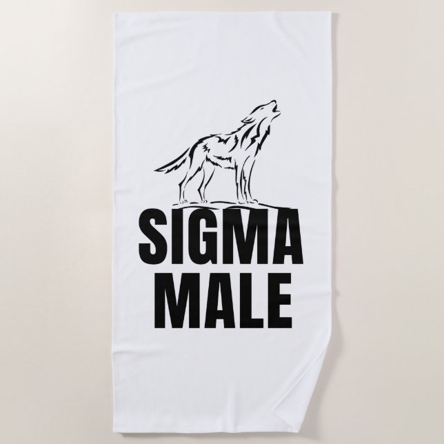Sigma Male  Lone Wolf   Beach Towel (Front)