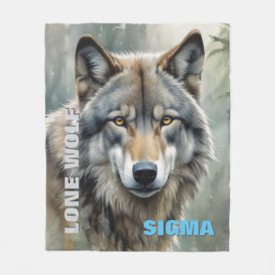 Sigma Male Lone Wolf Fleece Blanket