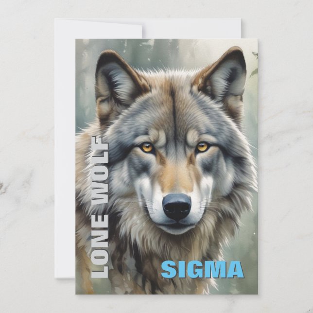 Sigma Male Lone Wolf Holiday Card (Front)