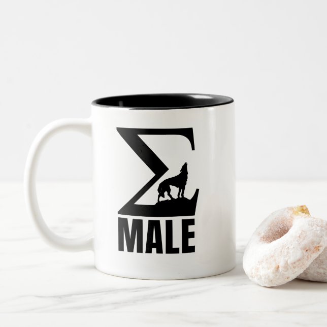 Sigma Male  Two-Tone Coffee Mug (With Donut)