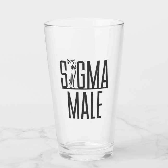 Sigma Male Wolf Lone Loner Meme Glass (Front)