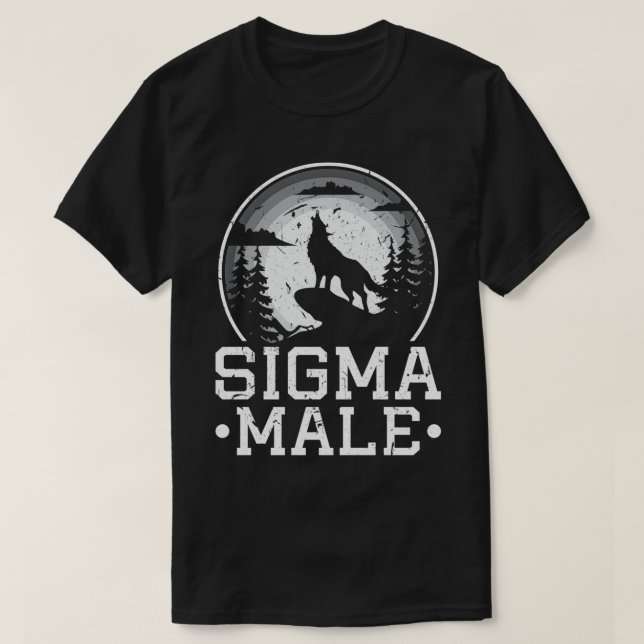 Sigma Male Wolf Loner Individualist Introvert Intr T-Shirt (Design Front)