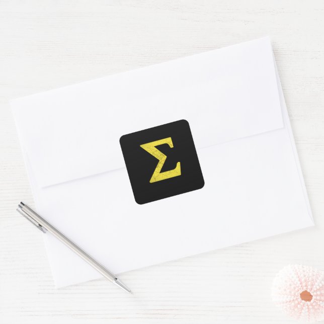 Sigma - Math Symbols Square Sticker (Envelope)