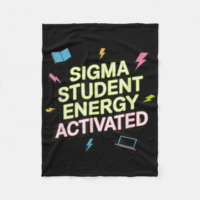 Sigma Student Energy Activated, Back To School, Ge Fleece Blanket (Front)