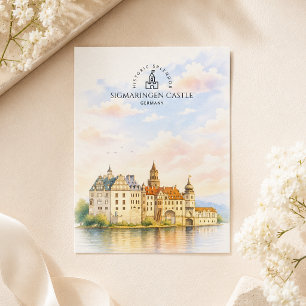 Sigmaringen Castle Germany Watercolor Landmark Postcard