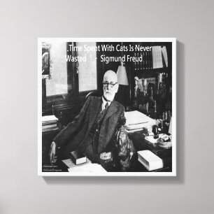 Sigmund Freud And His Funny Famous Cat Quote Print