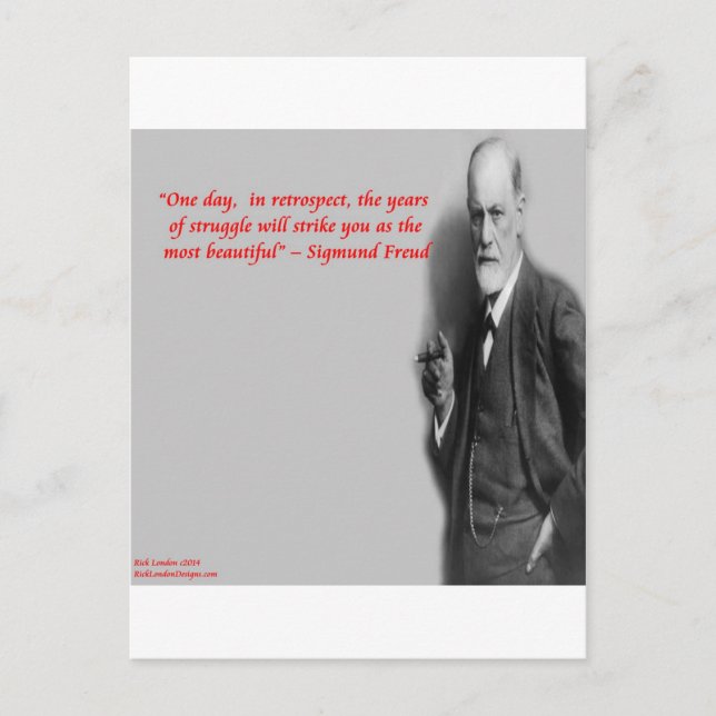 Sigmund Freud Famous "Struggle" Quote Postcard (Front)