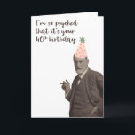 Sigmund Freud Funny 40th Birthday Card<br><div class="desc">Sigmund Freud is psyched for a 40th birthday. Funny Freud-centric design for anyone who enjoys psychology.</div>