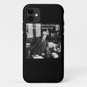 Sigmund Freud In His Office & Funny Cat Quote iPhone 11 Case