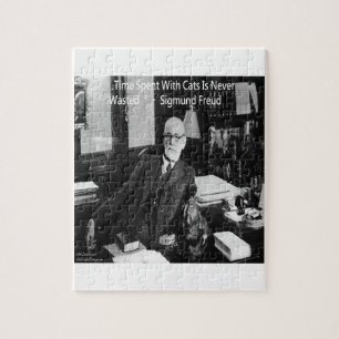 Sigmund Freud In His Office & Funny Cat Quote Jigsaw Puzzle