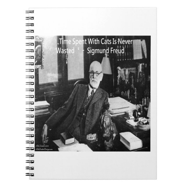 Sigmund Freud In His Office & Funny Cat Quote Notebook (Front)