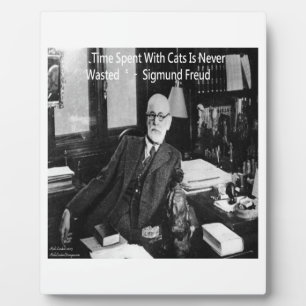 Sigmund Freud In His Office & Funny Cat Quote Plaque