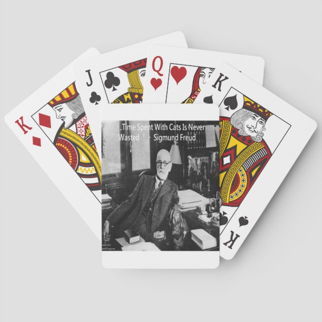 Sigmund Freud In His Office & Funny Cat Quote Playing Cards (Back)