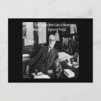 Sigmund Freud In His Office & Funny Cat Quote