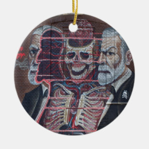 Sigmund Freud Street Art Ceramic Tree Decoration