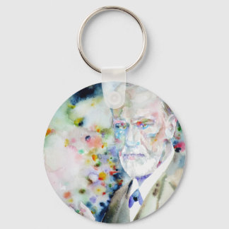 SIGMUND FREUD - watercolor portrait.2 Key Ring