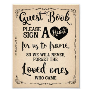 sign a heart guest book wedding sign