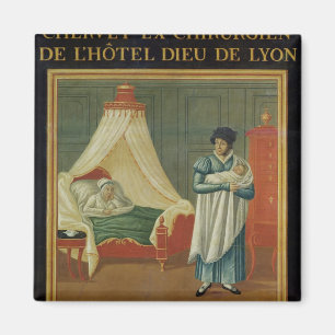 Sign advertising the services of a midwife magnet