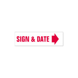 Sign and Date with Arrow for Documents Self-inking Stamp