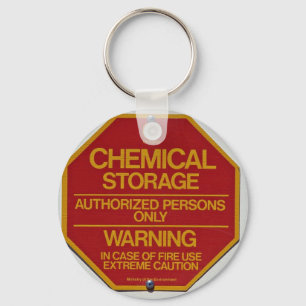 Sign board indicating Chemical storage Key Ring