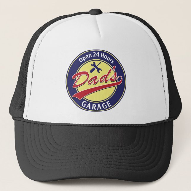 Sign "Dad's Garage" with editable text Trucker Hat (Front)
