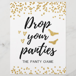 SIGN Drop your panties game, Bridal Shower