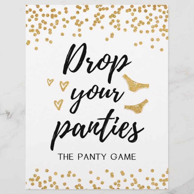 SIGN Drop your panties game, Bridal Shower (Front)