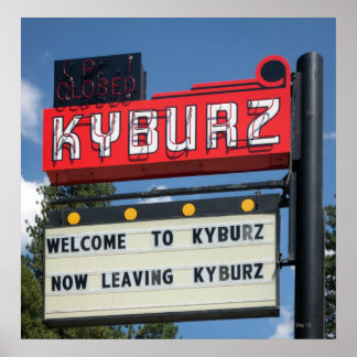 Sign for Kyburz, California