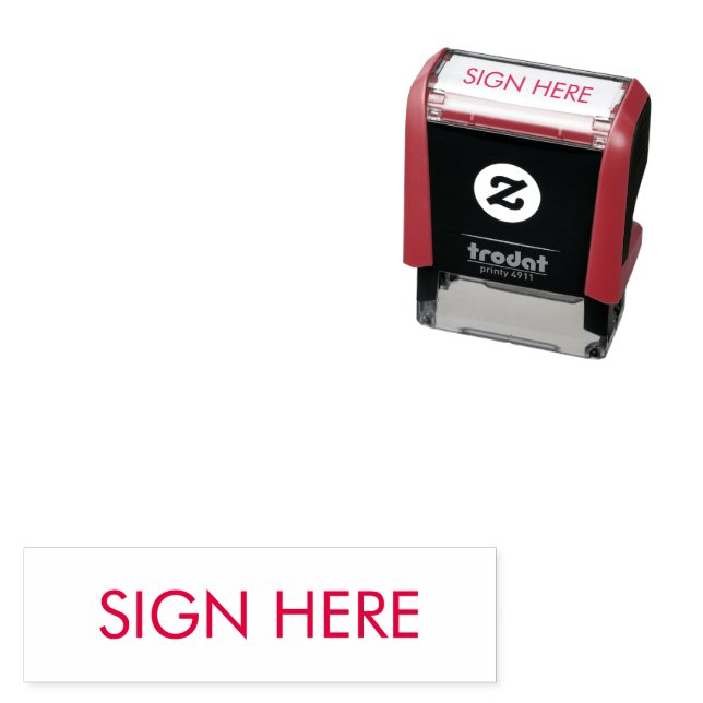SIGN HERE Self-Inking Stamp for Documents (In Situ)