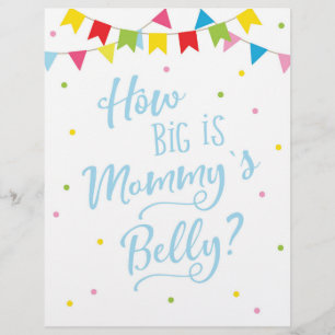 SIGN How big is Mummy's Belly? Baby Shower Game