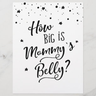 SIGN How big is Mummy's Belly? Baby Shower Game