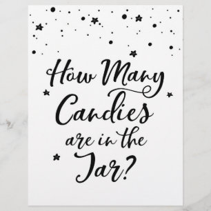 SIGN How many Candies in the Jar Baby Shower Game