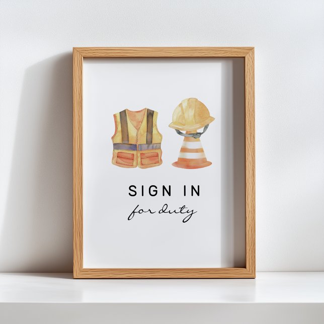 Sign In for Duty Construction Birthday Sign (Creator Uploaded)