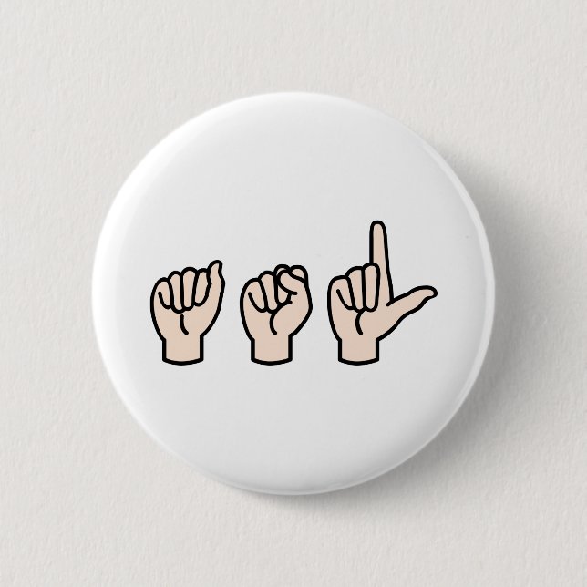 Sign Language 6 Cm Round Badge (Front)