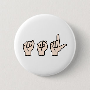 Sign Language 6 Cm Round Badge