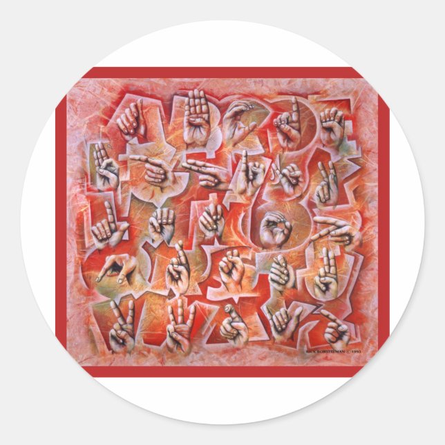 Sign Language Alphabet2 Classic Round Sticker (Front)