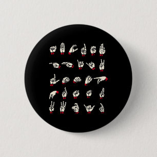 Sign Language - Alphabet A To Z Asl Deaf Awareness 6 Cm Round Badge