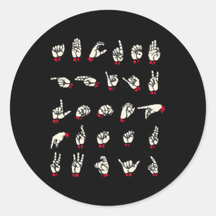 Sign Language - Alphabet A To Z Asl Deaf Awareness Classic Round Sticker