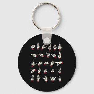 Sign Language - Alphabet A To Z Asl Deaf Awareness Key Ring