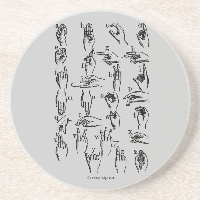 Sign Language Alphabet Coaster (Front)