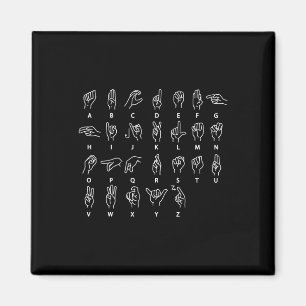 Sign Language Alphabet Deaf Mute ASL Deaf Awarenes Magnet