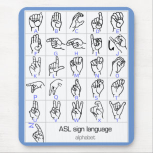 SIGN LANGUAGE ALPHABET mousepad