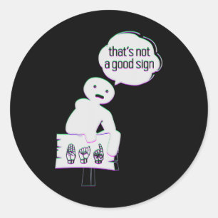 Sign Language ASL American Hand Talking Awareness Classic Round Sticker