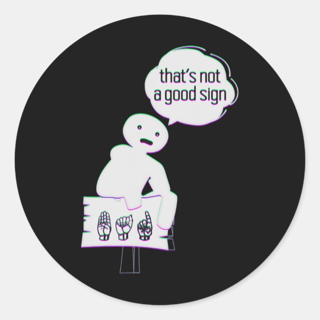 Sign Language ASL American Hand Talking Awareness  Classic Round Sticker (Front)