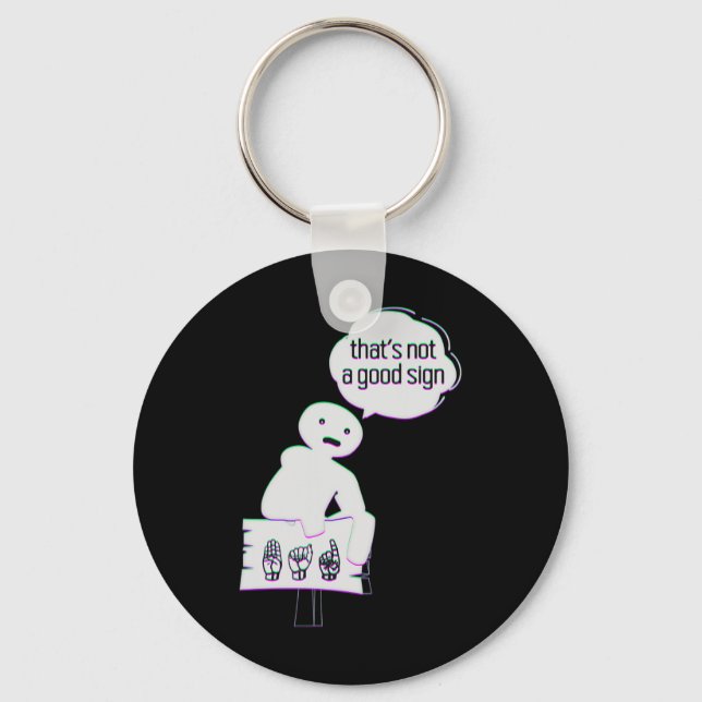 Sign Language ASL American Hand Talking Awareness  Key Ring (Front)