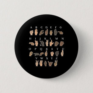 Sign Language Asl Hand Gesture Deaf Awareness 6 Cm Round Badge