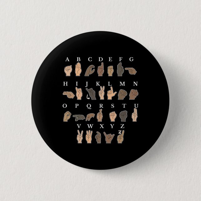 Sign Language Asl Hand Gesture Deaf Awareness  6 Cm Round Badge (Front)