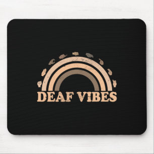 Sign Language Asl Hand Gesture Deaf Vibes Awarenes Mouse Pad