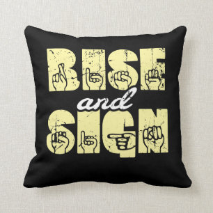 Sign Language ASL Rise and Sign Cushion