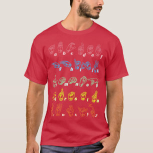 Sign Language ASL Teacher Hand Alphabet Learning T-Shirt